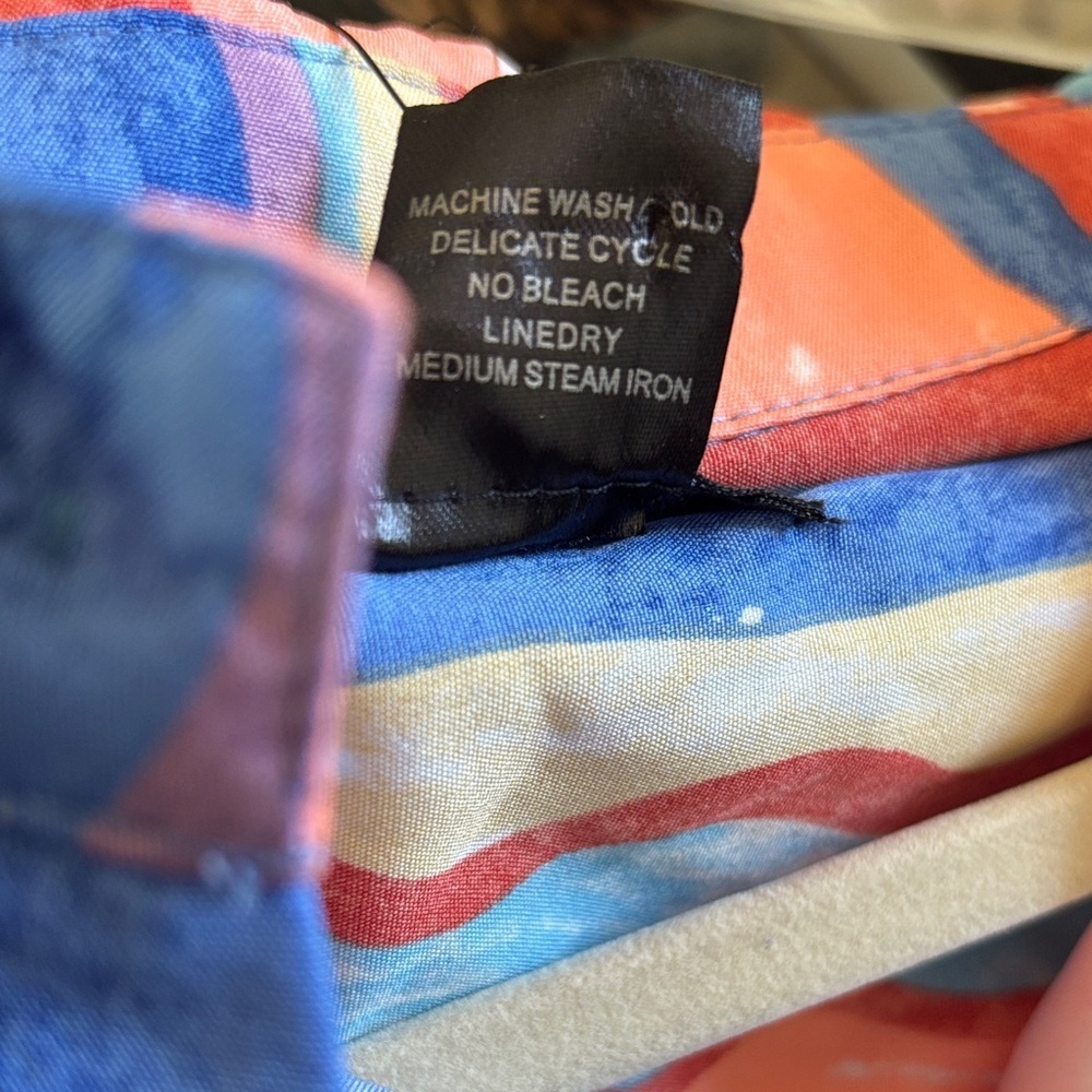 Colorful Striped High Low Long Dress/Shirt - OS - 3X - Picture 10 of 10